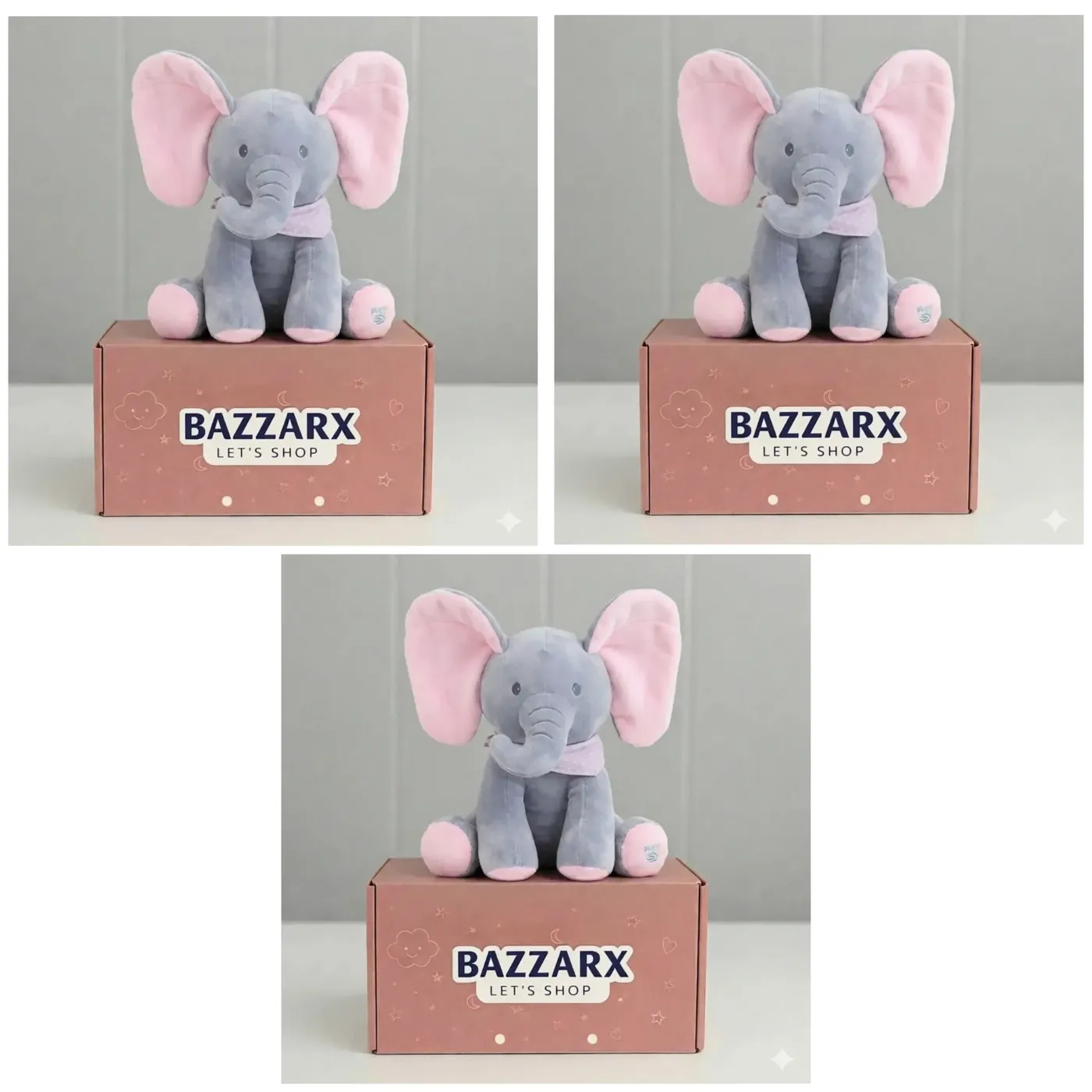 3 Pcs. Peek A Boo Elephant